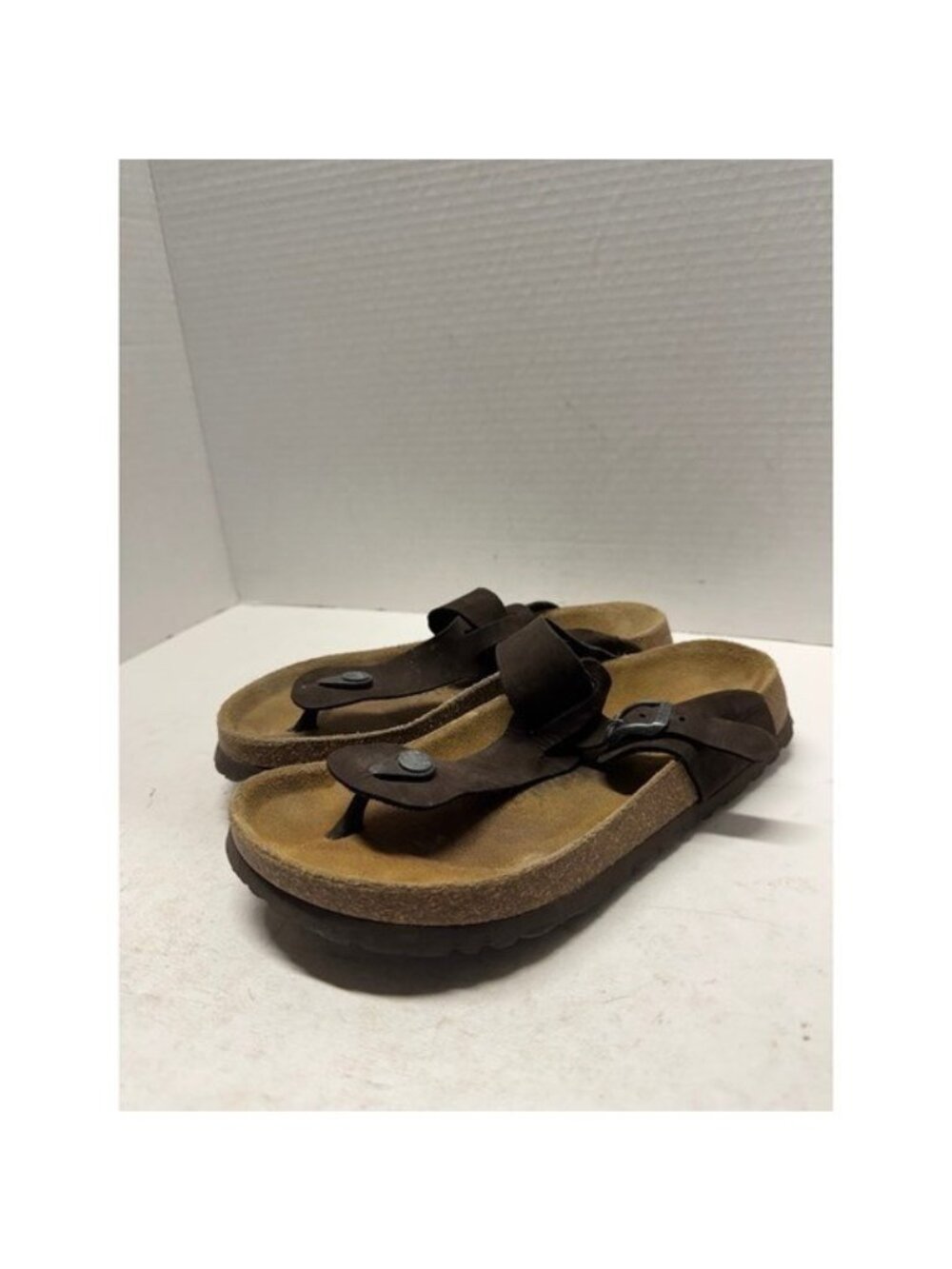 Betula by Birkenstock Brown Nubuck Leather Thong Sandals EU 37 US 7